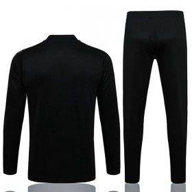 Manchester United Champions League Niño Sudadera De Entrenamiento Trajes 2022/23 Cuarto-Cremallera Negro Blanco